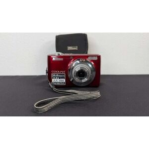 Nikon Coolpix L24 Digital 14.0mp Digital Camera Red Memory Sd 4 GB Tested